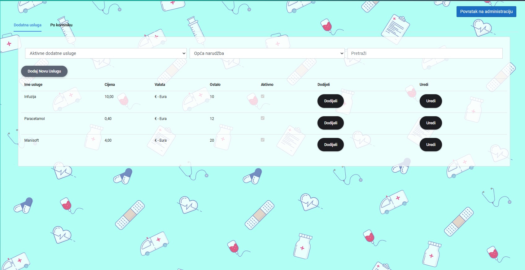 Administracija – Dodatne usluge